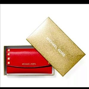Michael Kors leatherRed Studded accents